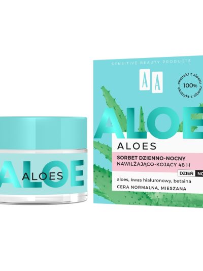 AA Aloes 100% aloe vera extract sorbet dzienno-nocny 48h nawilżająco-kojący 50ml