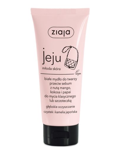 Ziaja Jeju białe mydło do twarzy przeciw sebum z nutą mango kokosa i papai 75ml