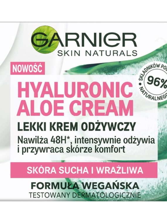 Garnier Hyaluronic Aloe Cream lekki krem odżywczy do skóry suchej i wrażliwej 50ml