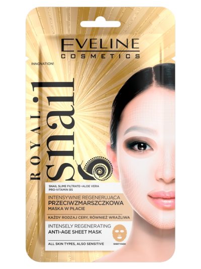 Eveline Cosmetics Royal Snail intensywnie regenerująca przeciwzmarszczkowa maska w płachcie
