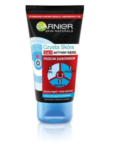 Garnier Czysta Skóra Aktywny Węgiel żel myjący do twarzy 3w1 150ml