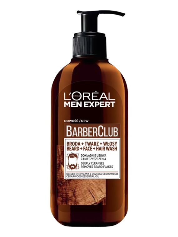 L'Oreal Paris Men Expert Barber Club 3in1 oczyszczający żel do mycia brody twarzy i włosów 200ml
