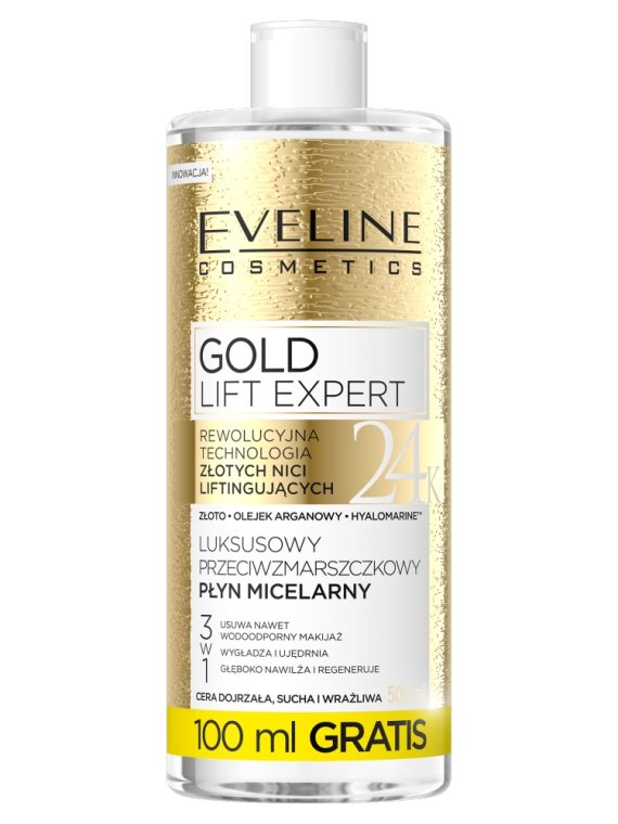 Eveline Cosmetics Gold Lift Expert luksusowy przeciwzmarszczkowy płyn micelarny 500ml