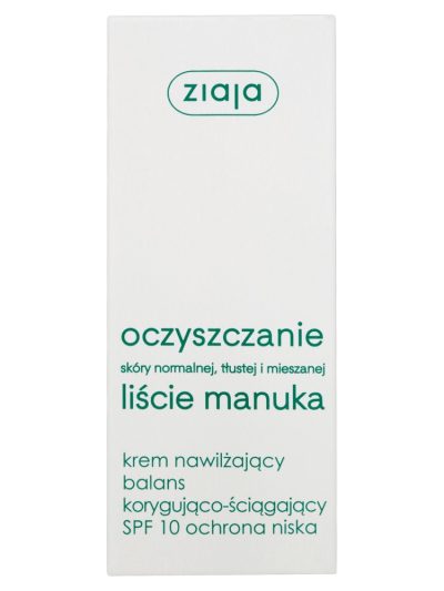 Ziaja Liście Manuka Oczyszczanie krem nawilżający balans korygująco-ściągający ochrona niska SPF10 50ml