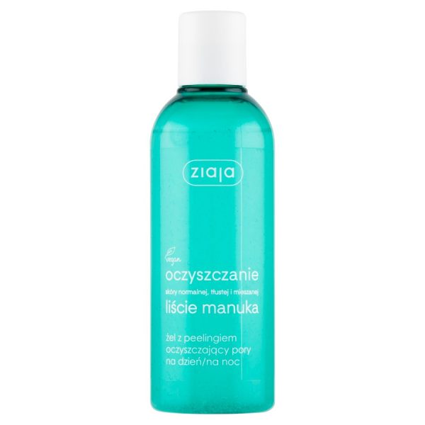 Ziaja Liście Manuka Oczyszczanie żel z peelingiem oczyszczający pory na dzień/noc 200ml
