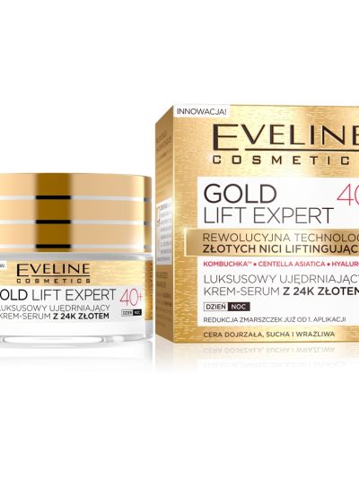 Eveline Cosmetics Gold Lift Expert 40+ luksusowy ujędrniający krem-serum z 24k złotem dzień/noc 50ml