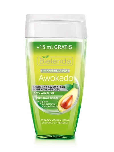 Bielenda Bouquet Nature Awokado łagodny 2-fazowy płyn do demakijażu oczu 140ml