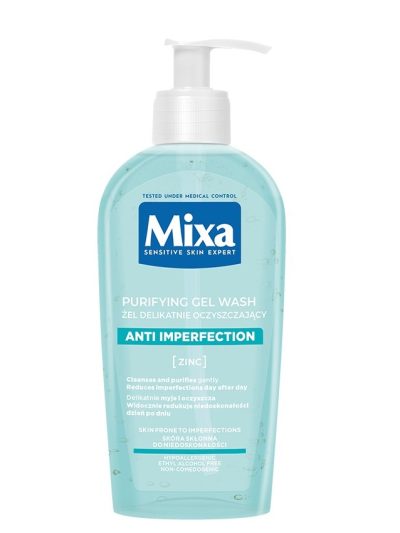 MIXA Oczyszczający żel myjący bez mydła przeciw niedoskonałościom 200ml