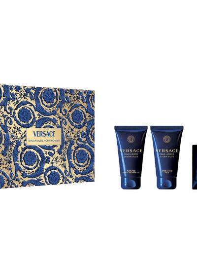 Versace Pour Homme Dylan Blue zestaw woda toaletowa 50ml + żel pod prysznic 50ml + balsam po goleniu 50ml