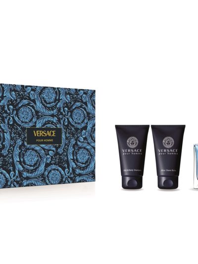 Versace Pour Homme zestaw woda toaletowa 50ml + żel pod prysznic 50ml + balsam po goleniu 50ml