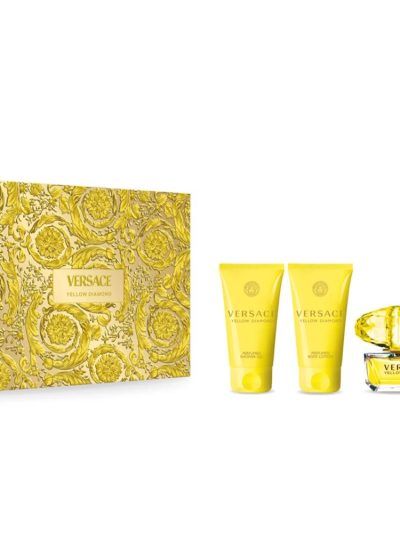 Versace Yellow Diamond zestaw woda toaletowa 50ml + żel pod prysznic 50ml + balsam do ciała 50ml