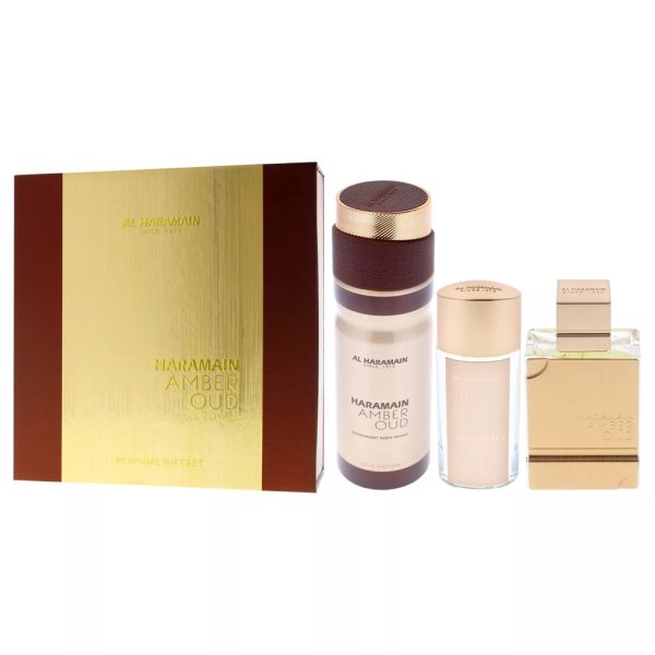 Al Haramain Amber Oud Gold Edition zestaw woda perfumowana 75ml + woda perfumowana 30ml + dezodorant 200ml