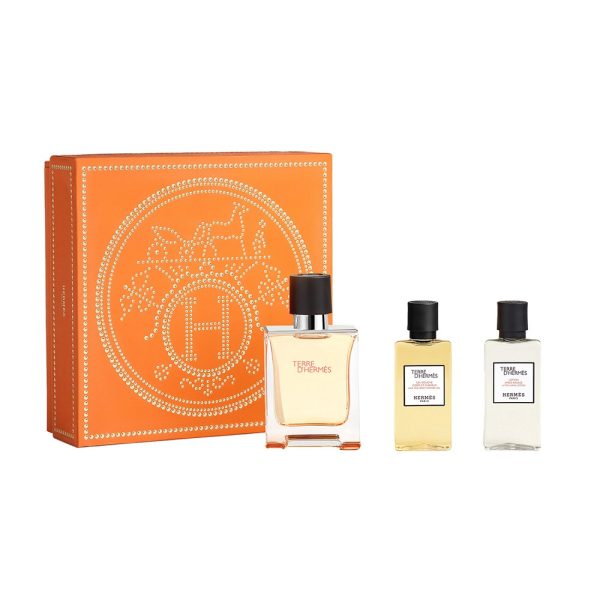 Terre D'Hermes zestaw woda toaletowa 50ml + żel pod prysznic 40ml + balsam po goleniu 40ml