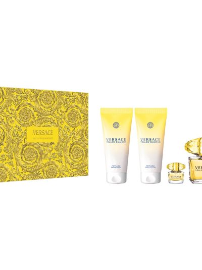 Versace Yellow Diamond zestaw woda toaletowa 90ml + balsam do ciała 100ml + żel pod prysznic 100ml + woda toaletowa 5ml