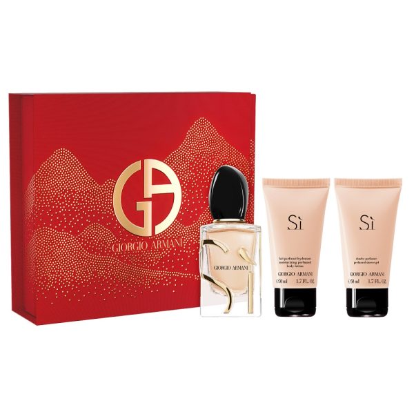 Giorgio Armani Si zestaw woda perfumowana 50ml + balsam do ciała 50ml + żel pod prysznic 50ml