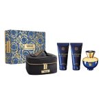Versace Dylan Blue Pour Femme zestaw woda perfumowana 100ml + żel pod prysznic 100ml + balsam do ciała 100ml + kosmetyczka