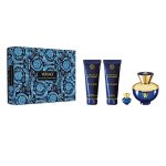 Versace Dylan Blue Pour Femme zestaw woda perfumowana 100ml + żel pod prysznic 100ml + balsam do ciała 100ml + miniatura wody perfumowanej 5ml
