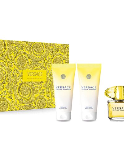 Versace Yellow Diamond zestaw woda toaletowa 50ml + balsam do ciała 50ml + żel pod prysznic 50ml