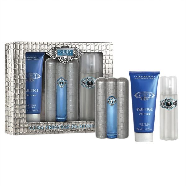Cuba Original Cuba Prestige Platinum zestaw woda toaletowa 90ml + żel pod prysznic 200ml + woda po goleniu 100ml
