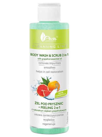 Ava Laboratorium Cleansing Line żel pod prysznic + peeling 2w1 z naturalnym olejkiem grapefruitowym 200ml