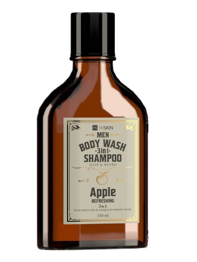 HiSkin Men Whisky żel do mycia ciała i szampon do włosów i brody 3w1 Apple 330ml