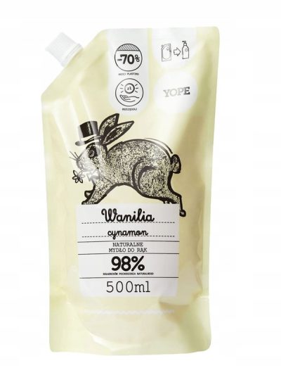Yope Naturalne mydło w płynie Wanilia i Cynamon Refill 500ml