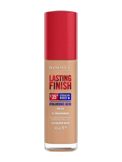 Rimmel Lasting Finish 35H silnie nawilżający i długotrwale kryjący podkład do twarzy z filtrem SPF20 210 Golden Beige 30ml