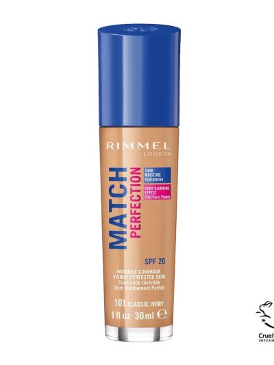 Rimmel Match Perfection Foundation podkład dopasowujący się do cery 101 Classic Ivory SPF20 30ml