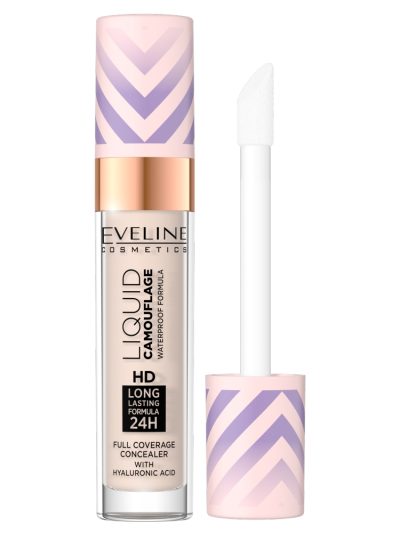 Eveline Cosmetics Liquid Camouflage wodoodporny korektor kamuflujący z kwasem hialuronowym 01 Light Porcelain 7.5ml