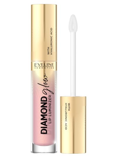 Eveline Cosmetics Diamond Glow Lip Luminizer błyszczyk do ust z kwasem hialuronowym 03 Caramel Ice Cream 4.5ml