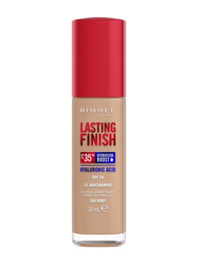 Rimmel Lasting Finish 35H silnie nawilżający i długotrwale kryjący podkład do twarzy z filtrem SPF20 100 Ivory 30ml