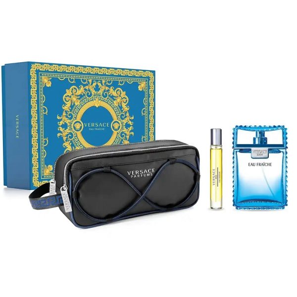 Versace Man Eau Fraiche zestaw woda toaletowa 100ml + woda toaletowa 10ml + kosmetyczka