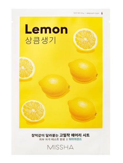 Missha Airy Fit Sheet Mask rozjaśniająca maseczka w płachcie z ekstraktem z cytryny Lemon 19ml