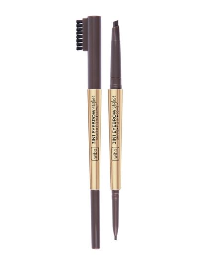 Wibo 3in1 Eyebrow Stylist kredka do brwi z grzebykiem 2 Dark Brown