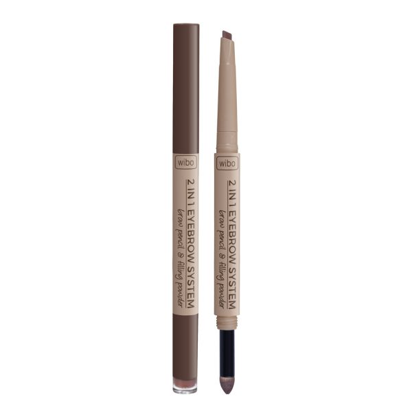 Wibo 2in1 Eyebrow System kredka i gąbka do brwi 1