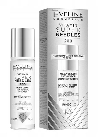 Eveline Cosmetics Vitamin Super Needles 200 mezo-eliksir aktywator odnowy skóry 30ml