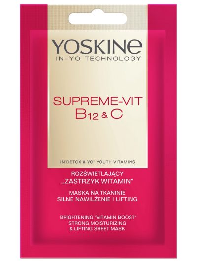 Yoskine Supreme-Vit B12 + C maska na tkaninie silnie nawilżenie i lifting 20ml