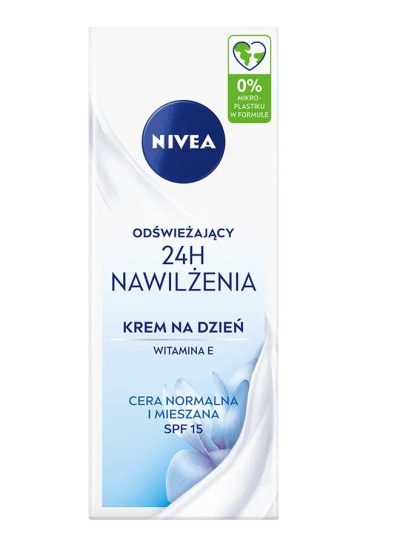 Nivea 24H Nawilżenia odświeżający krem na dzień cera normalna i mieszana SPF15 50ml