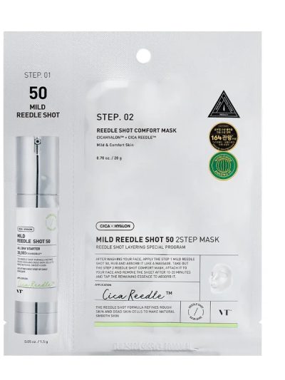 VT Cosmetics Reedle Shot 50 2Step Mask dwuetapowy zabieg z technologią mikroigieł 21.5g