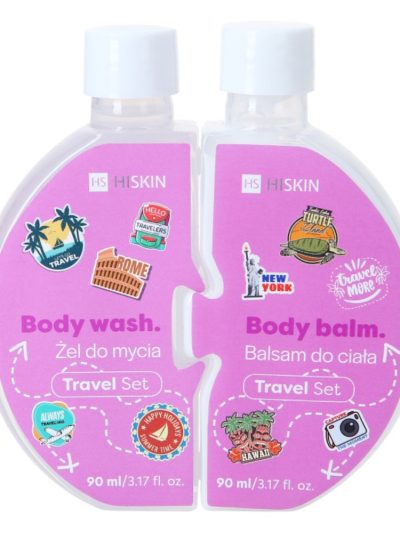HiSkin Puzzle Travel zestaw żel do mycia 90ml + balsam do ciała 90ml