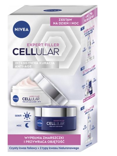 Nivea Cellular Expert Filler zestaw przeciwzmarszczkowy krem na dzień 50ml + przeciwzmarszczkowy krem na noc 50ml