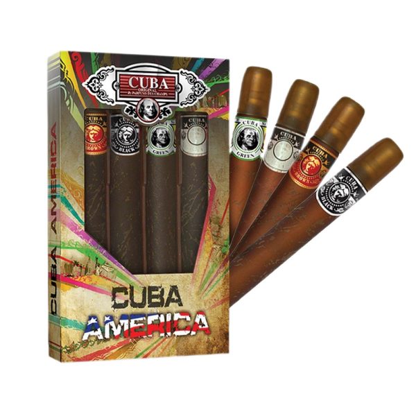 Cuba Original Cuba America zestaw Black woda toaletowa 35ml + Green woda toaletowa 35ml + Brown woda toaletowa 35ml + Grey woda toaletowa 35ml