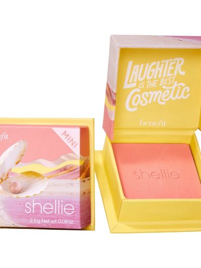 Benefit Shellie Mini Warm-Seashell Pink Blush róż do policzków w ciepłym odcieniu różowej muszli 2.5g