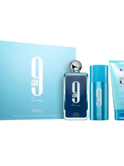 Afnan 9AM Dive zestaw woda perfumowana 100ml + żel pod prysznic 150ml +  dezodorant 150ml