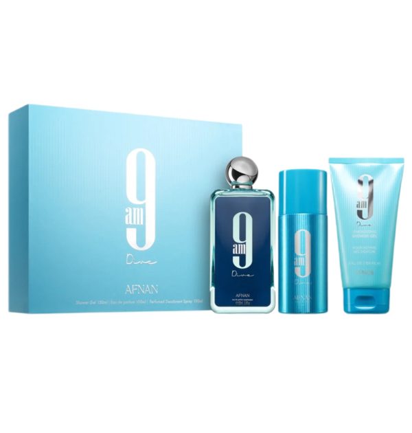 Afnan 9AM Dive zestaw woda perfumowana 100ml + żel pod prysznic 150ml + dezodorant 150ml