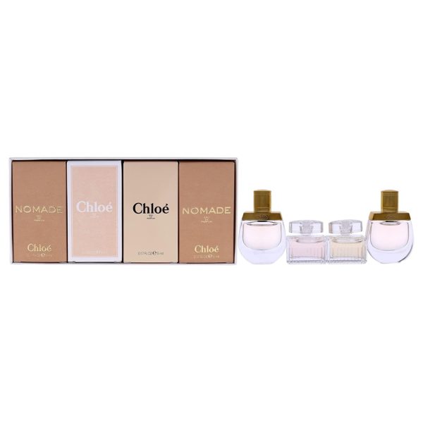 Les Parfums zestaw Nomade woda toaletowa 5ml + Rose Tangerine woda toaletowa 5ml+ Chloe woda perfumowana 5ml+ Nomade woda perfumowana 5ml