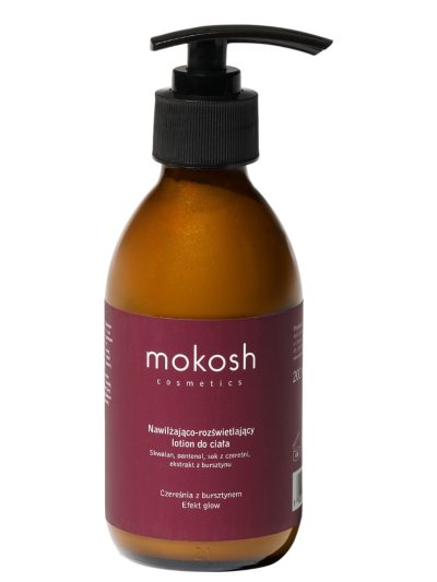 Mokosh Nawilżająco-rozświetlający lotion do ciała Czereśnia z bursztynem 200ml