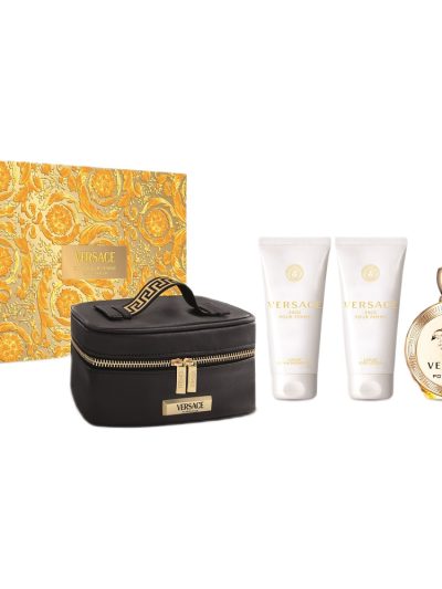 Versace Eros Pour Femme zestaw woda perfumowana 100ml + balsam do ciała 100ml + żel pod prysznic 100ml + kosmetyczka