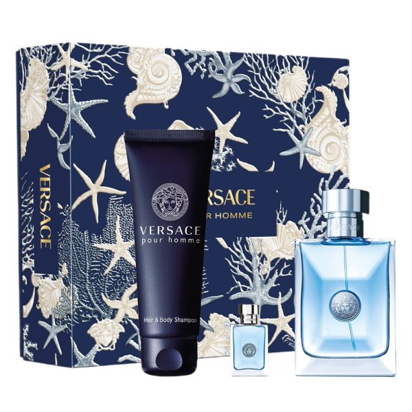 Versace Pour Homme zestaw woda toaletowa 100ml + woda toaletowa 5ml + żel pod prysznic 150ml