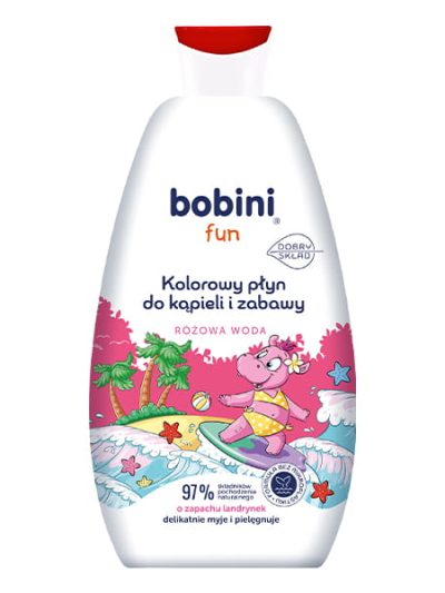 Bobini Fun kolorowy płyn do kapieli i zabawy Różowa Woda 500ml